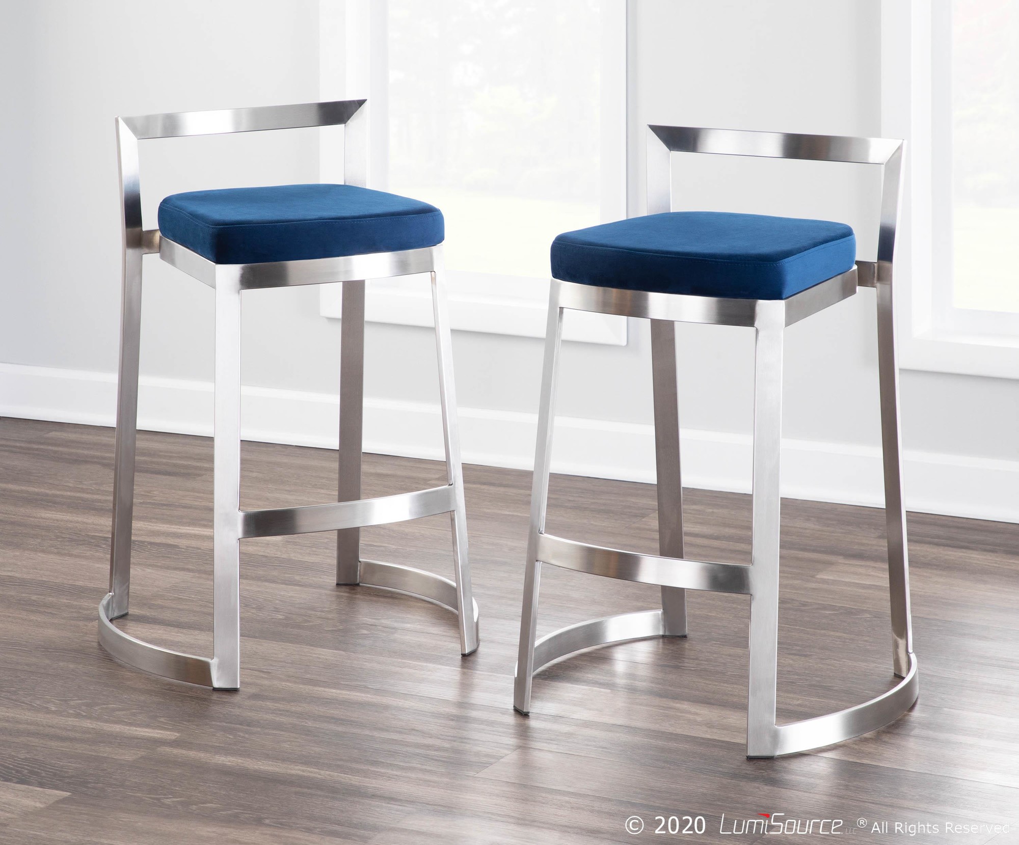 Fuji Dlx 28" Fixed-height Counter Stool - Set Of 2